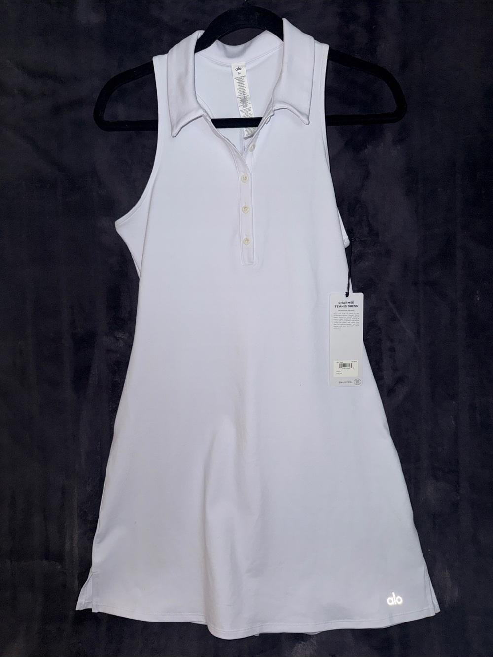 ALO Yoga White Sleeveless Polo Tennis Dress